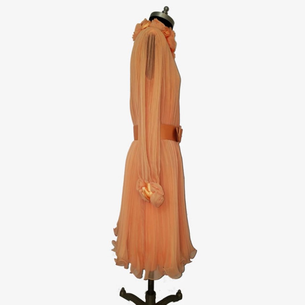 Vtg 70s Deadstock Cocktail Party Dress 10 - Picture 6 of 13